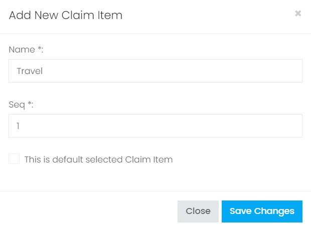 Add an Expenses Claim Item