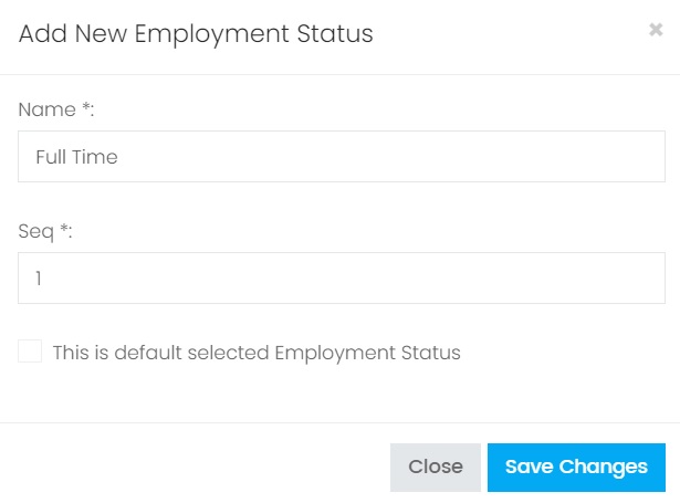 Add an Employment Status