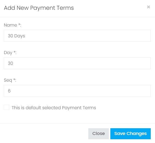 Add a Payment Terms