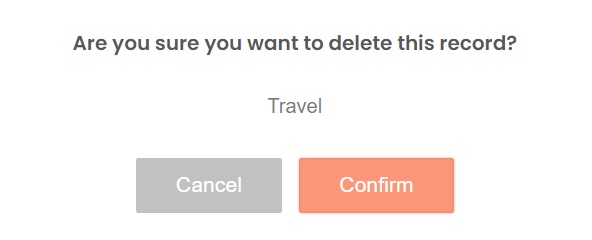 Delete an Expenses Claim Item Confirmation