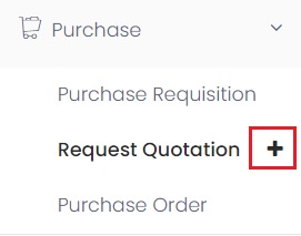Create a new Request Quotation from left menu