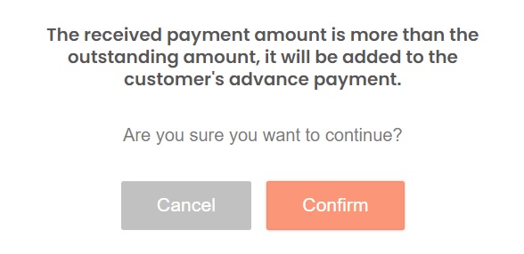 Customer Advanced Payment