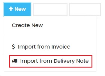 Import Delivery Note to Credit Note