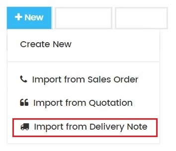 Import Delivery Note to Invoice