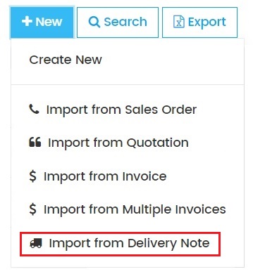 Import Delivery Note to Receipt