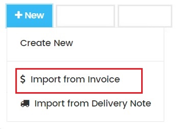 Import Invoice to Credit Note
