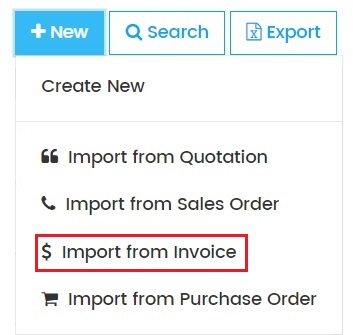 Import Invoice to Delivery Note
