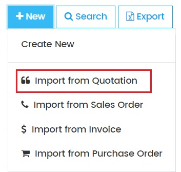 Import Quotation to Delivery Note