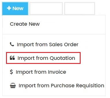 Import Quotation to Purchase Order
